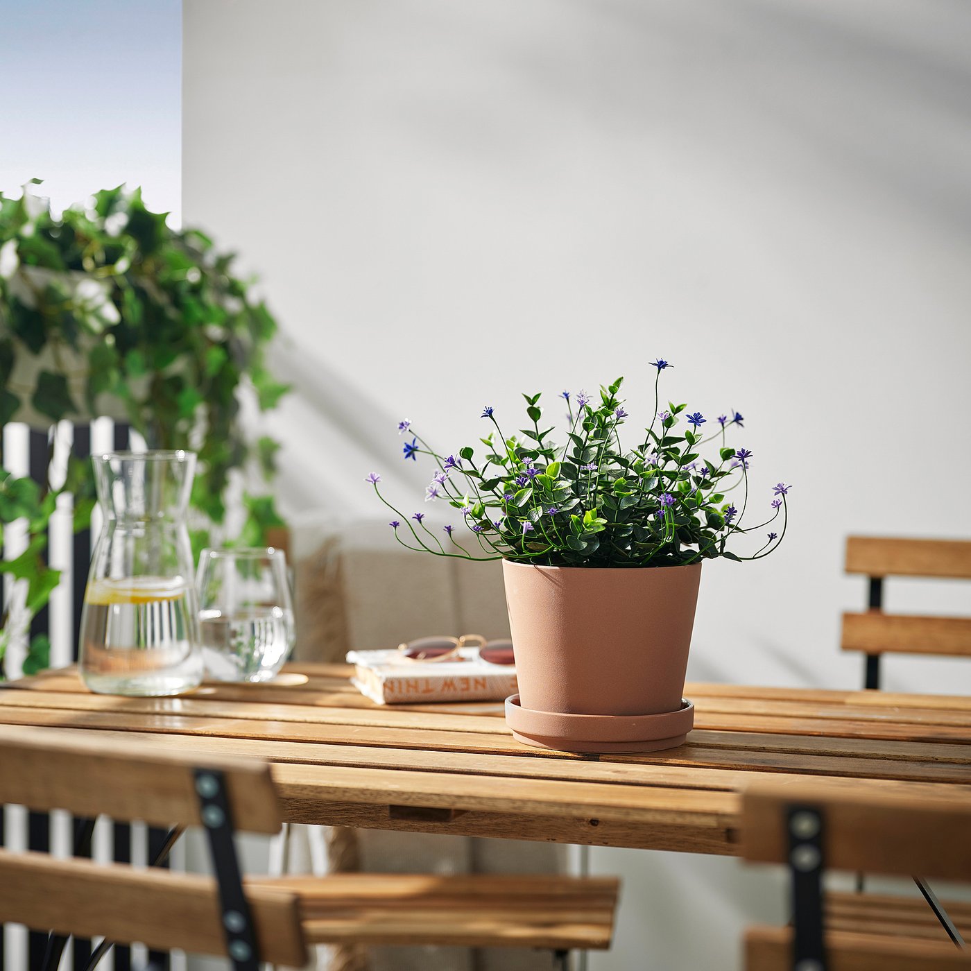 FEJKA artificial potted plant, in/outdoor/flowering lilac, 12 cm