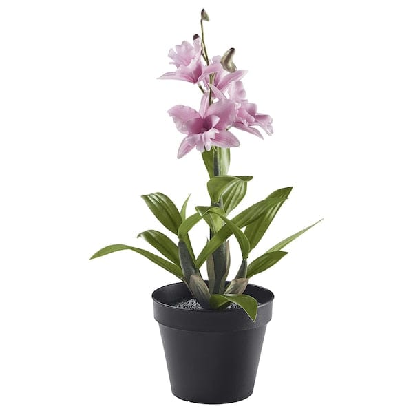 Ikea FEJKA - Potted artificial plant, indoor/outdoor/orchid dendrobium noble pink,12 cm