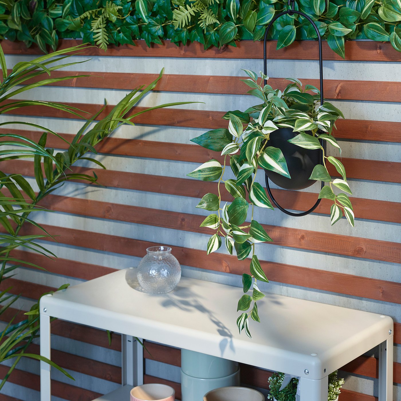 FEJKA artificial potted plant, in/outdoor/tradescantia zebrina, 12 cm