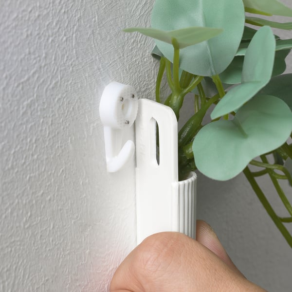FEJKA artificial plant with wall holder, in/outdoor/green/lilac