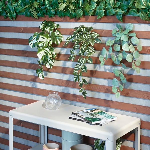 FEJKA artificial plant with wall holder, in/outdoor/green