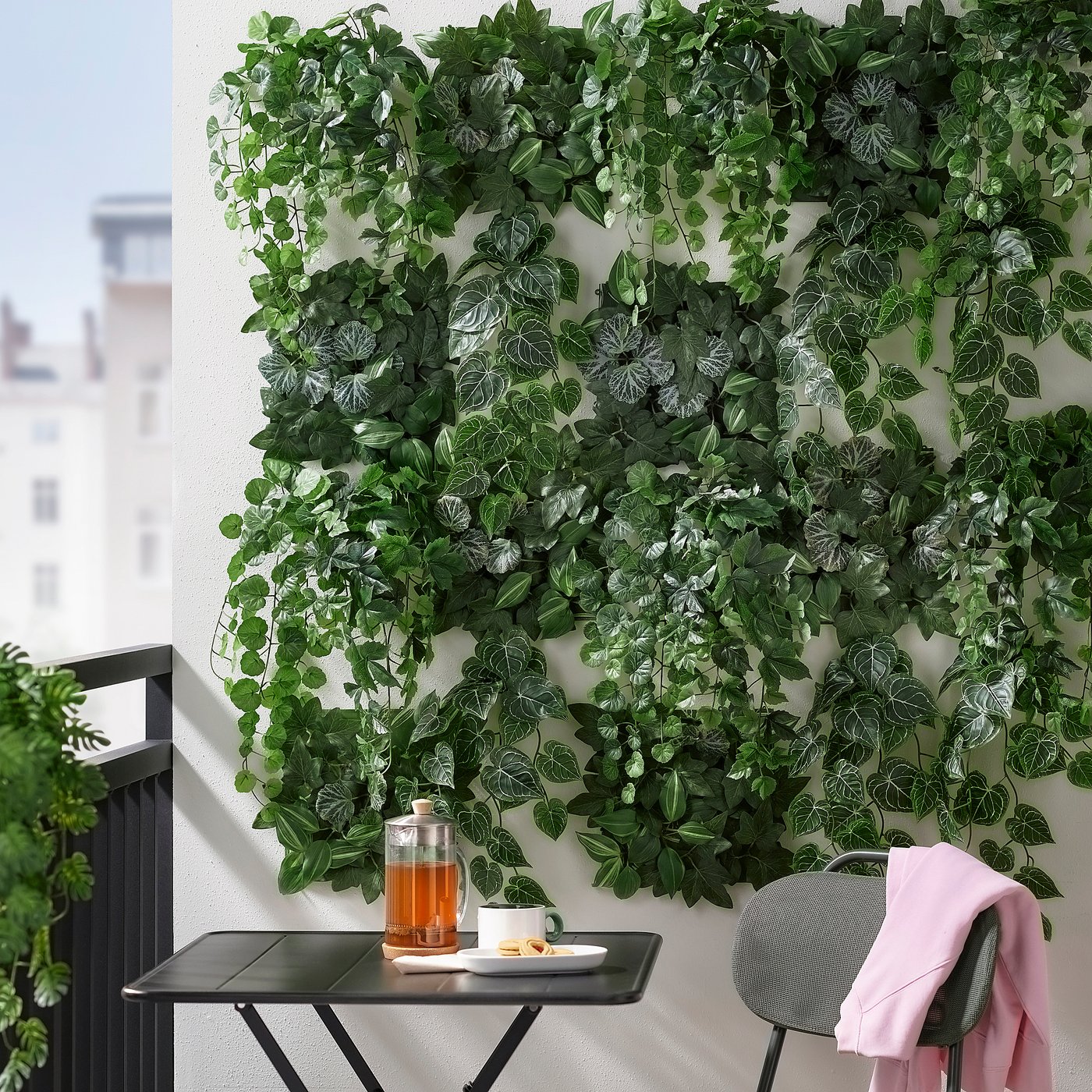 FEJKA artificial plant, set of 3, with wall holder/in/outdoor green