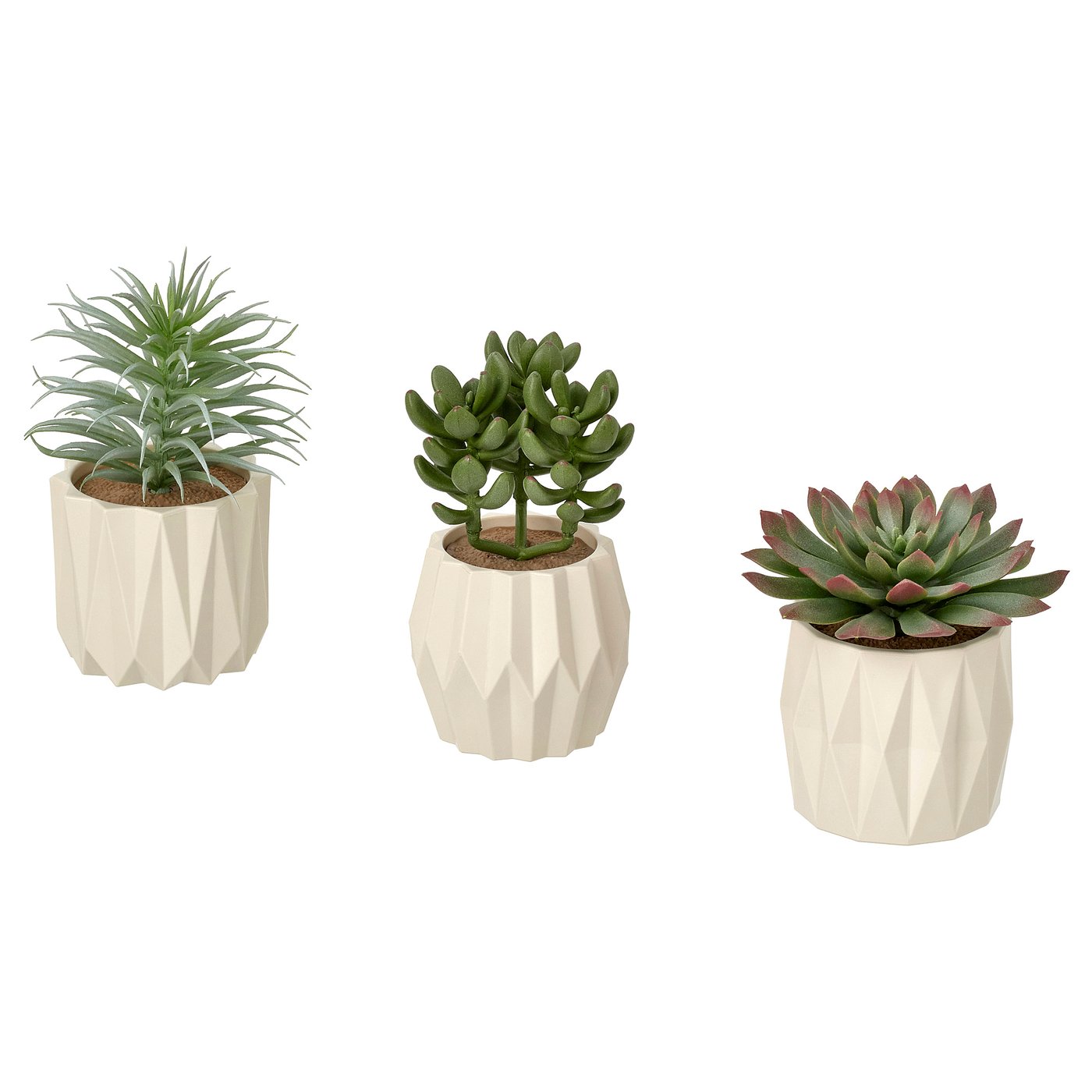 FEJKA artificial potted plant, set of 3, in/outdoor Succulent