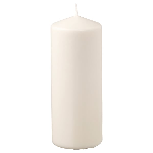 FENOMEN unscented pillar candle, natural, 19 cm 70 hr