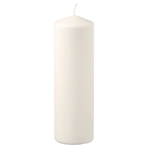 FENOMEN unscented pillar candle, natural, 23 cm 90 hr