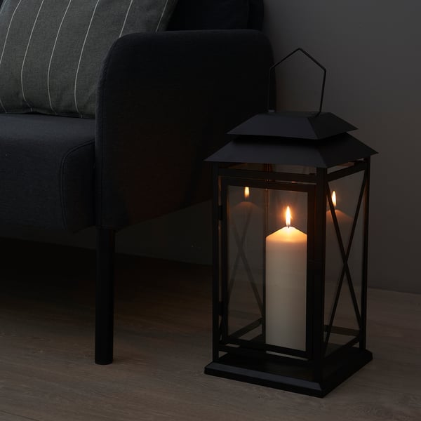 FENOMEN unscented pillar candle, natural, 19 cm 70 hr