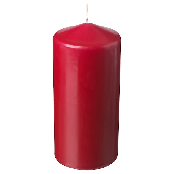 FENOMEN - Unscented pillar candle, red, 14 cm