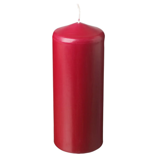FENOMEN unscented pillar candle, red, 19 cm