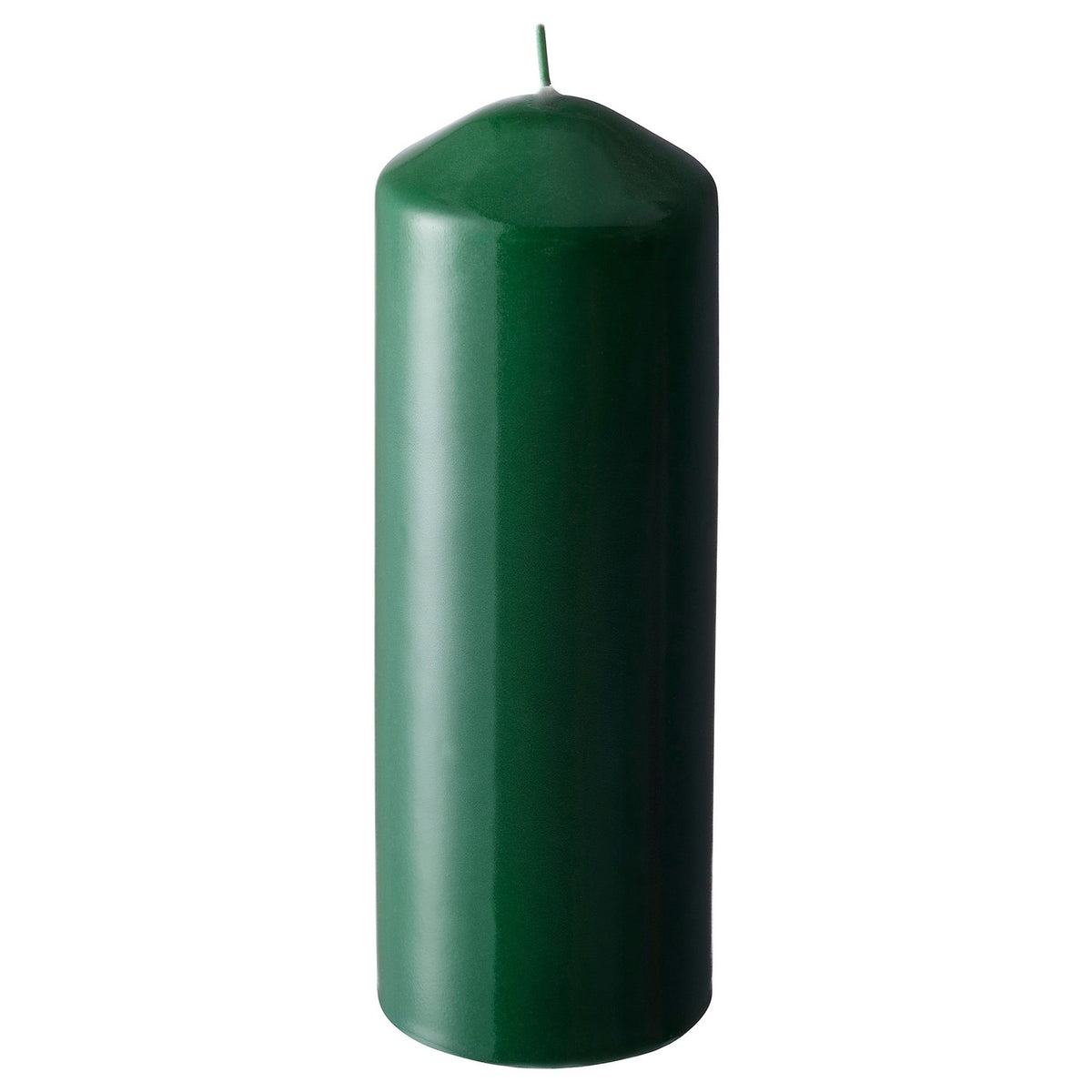 FENOMEN unscented pillar candle, green, 19 cm