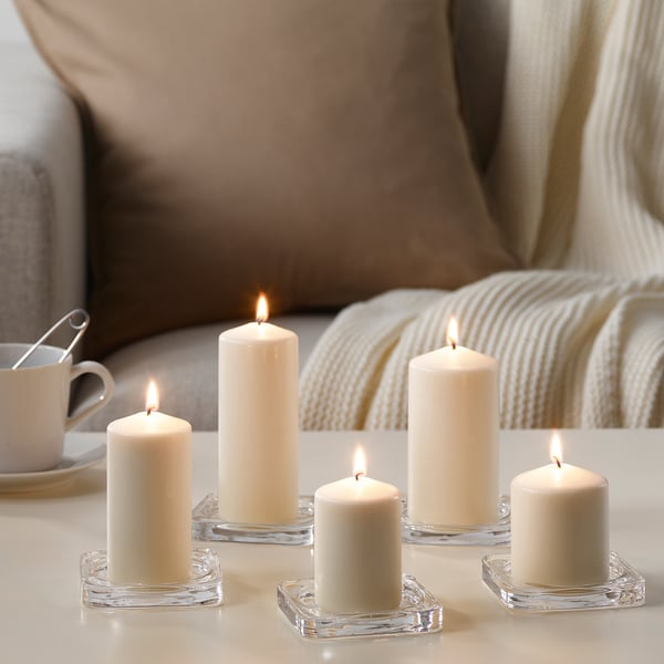 FENOMEN unscented block candle, set of 5, natural