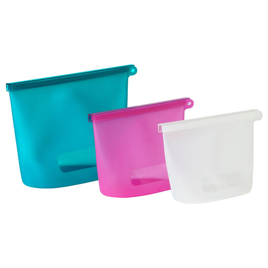 FILFISK 3-piece resealable bag set, multicolour/silicone, 1.0/1.2/2.5 l