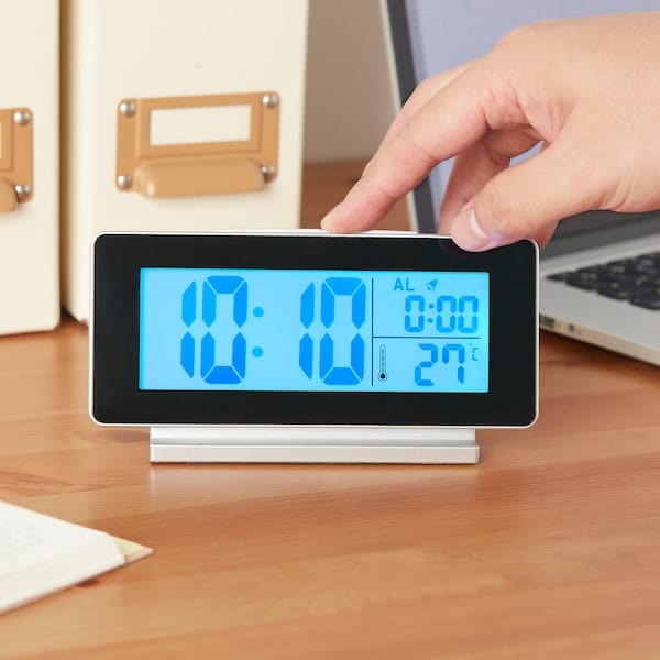 Ikea FILMIS - Clock/thermometer/alarm, black, 16.5x9 cm