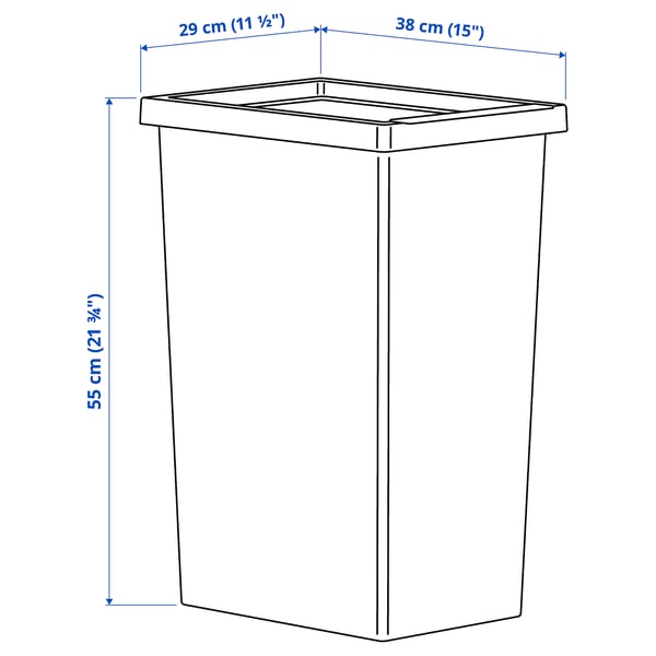 FILUR bin with lid, white, 42 l