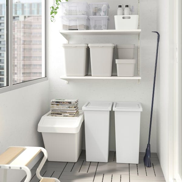 Ikea FILUR - Bin with lid, white, 42 l