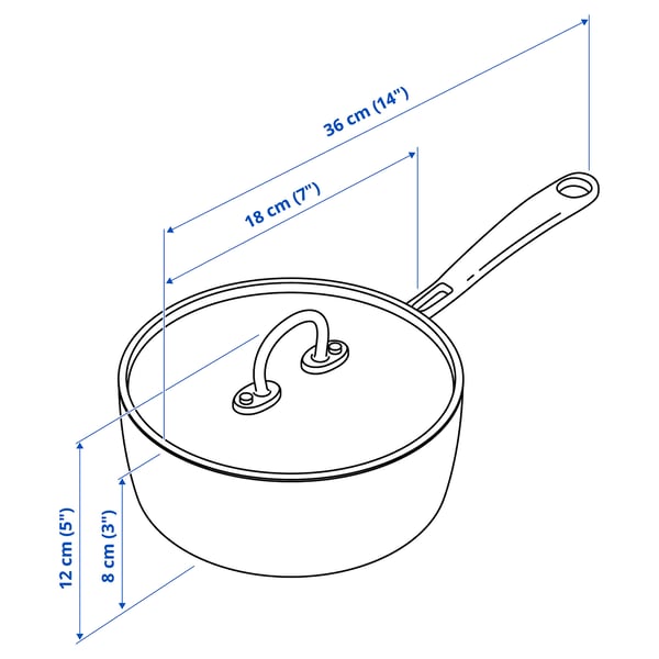 FINMAT saucepan with lid, copper/stainless steel, 1.5 l