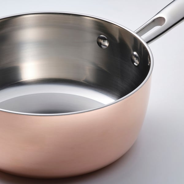 FINMAT saucepan with lid, copper/stainless steel, 1.5 l
