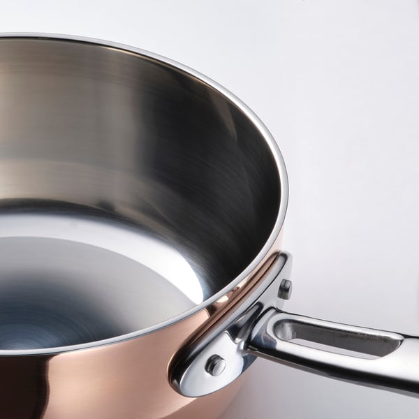 FINMAT saucepan with lid, copper/stainless steel, 1.5 l