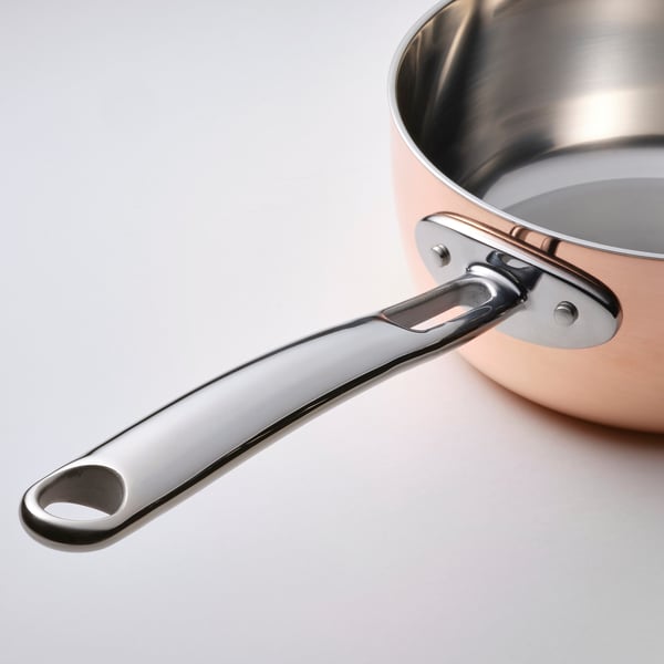FINMAT saucepan with lid, copper/stainless steel, 1.5 l