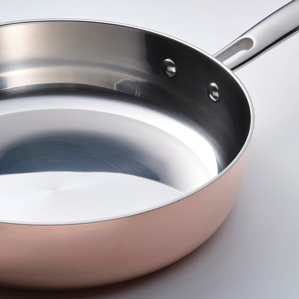 FINMAT sauté pan with lid, copper/stainless steel, 25 cm