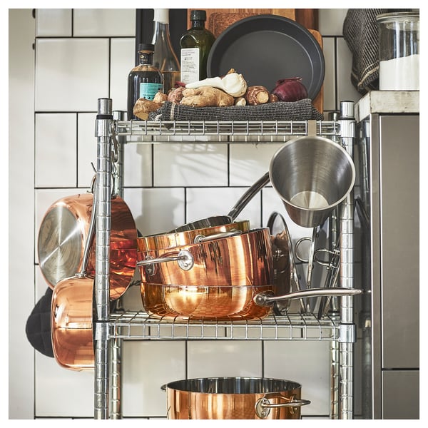 FINMAT sauté pan with lid, copper/stainless steel, 25 cm