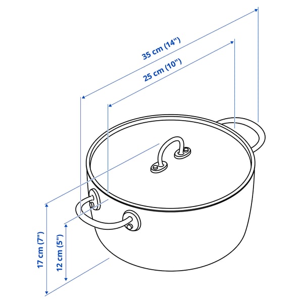 FINMAT pot with lid, copper/stainless steel, 5 l