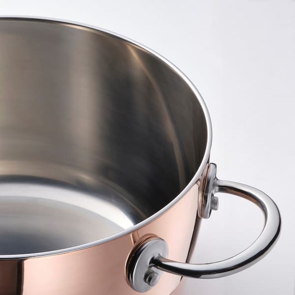 Ikea FINMAT - Pot with lid, copper/stainless steel, 3 l