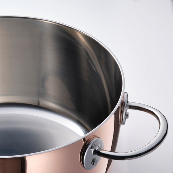 FINMAT pot with lid, copper/stainless steel, 5 l