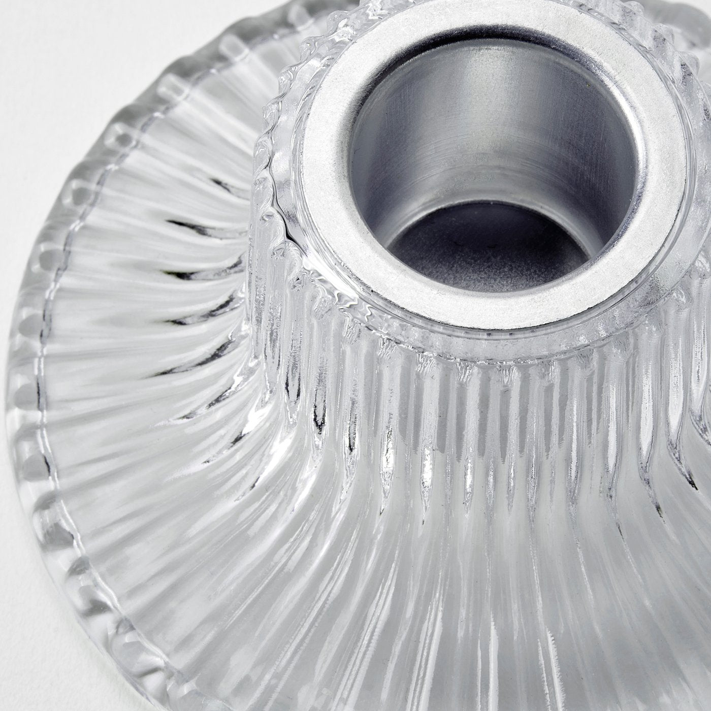 FINSMAK candlestick, clear glass, 4 cm