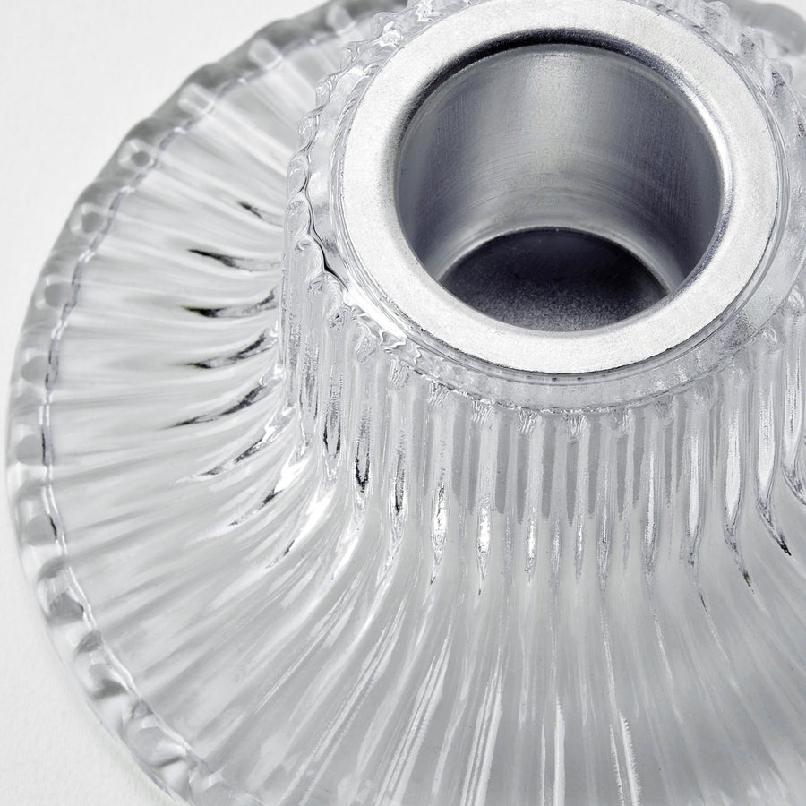 FINSMAK candlestick, clear glass, 4 cm
