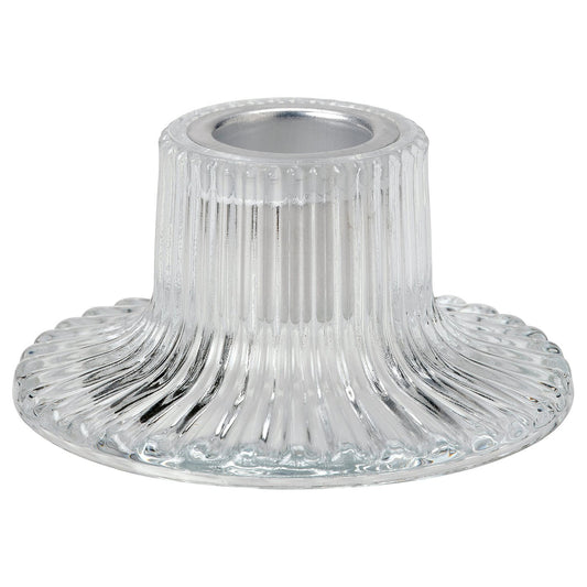 FINSMAK candlestick, clear glass, 4 cm