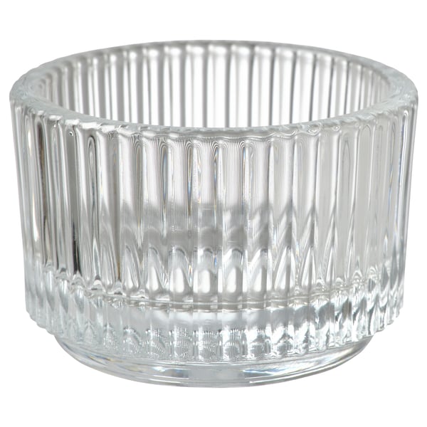 FINSMAK - FINSMAK Tealight holder, clear glass, 3.5 cm