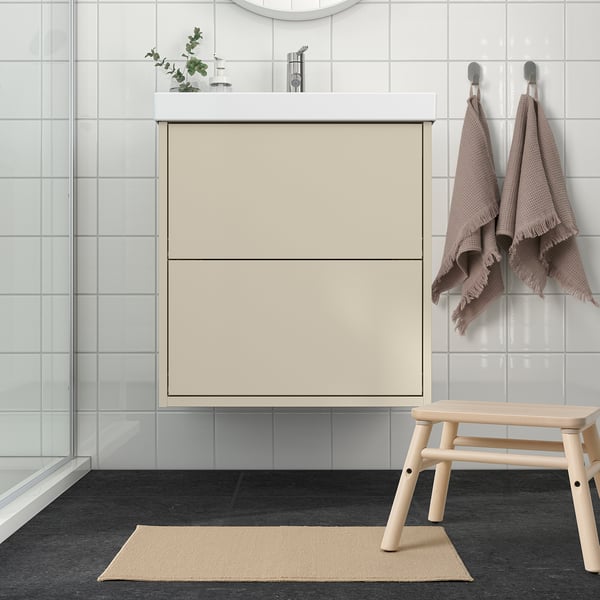 FINTSEN bath mat, beige, 40x60 cm
