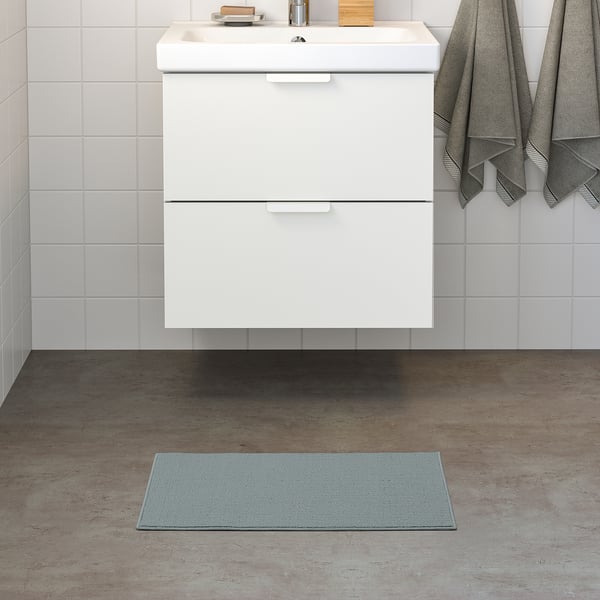 FINTSEN bath mat, grey, 40x60 cm