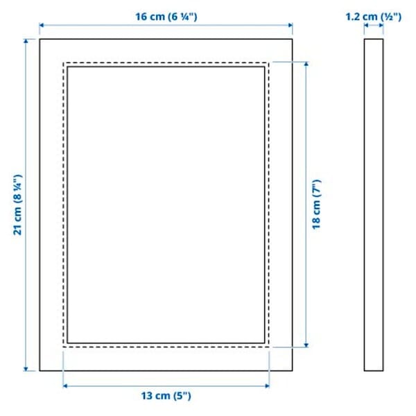 Ikea FISKBO - Frame, dark grey-blue, 13x18 cm