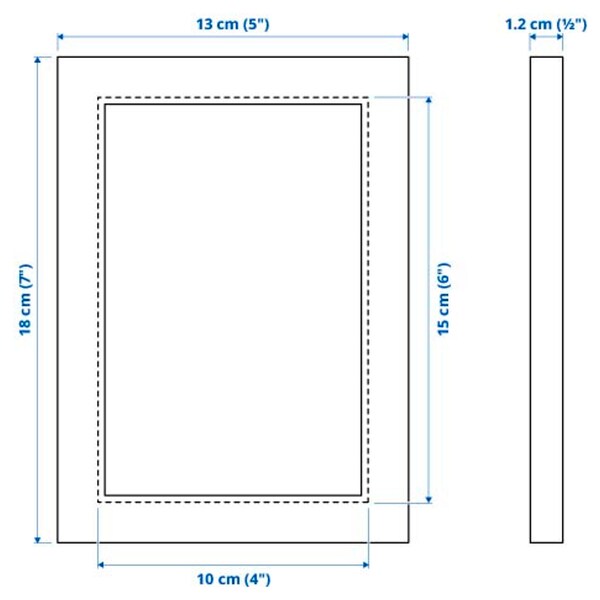 FISKBO - Frame, light grey-green, 10x15 cm