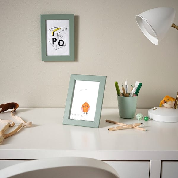 Ikea FISKBO - Frame, light grey-green, 10x15 cm