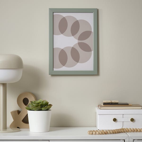 Ikea FISKBO - Frame, light grey-green, 21x30 cm