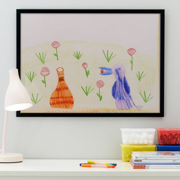 FISKBO frame, black, 50x70 cm