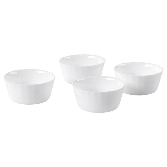 FISKTÄRNA pie dish, white, 11 cm, 4 pack