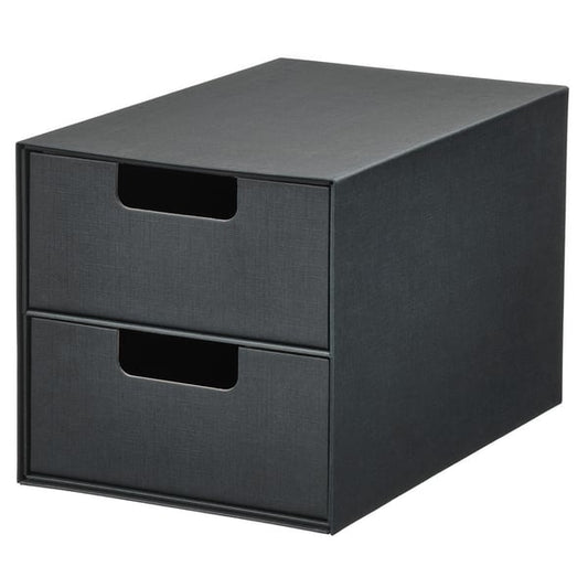 FJÄDERHARV - FJÄDERHARV Mini chest with 2 drawers, anthracite, 16x25 cm