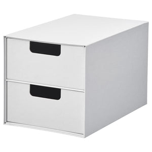 FJÄDERHARV mini chest with 2 drawers, white, 16x25 cm
