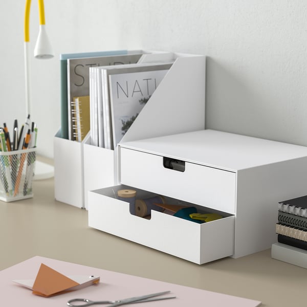 FJÄDERHARV mini chest with 2 drawers, white, 32x25 cm