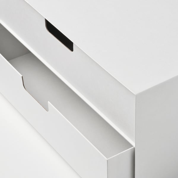 FJÄDERHARV - FJÄDERHARV Mini chest with 2 drawers, white, 32x25 cm