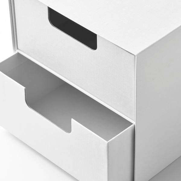 FJÄDERHARV mini chest with 2 drawers, white, 16x25 cm