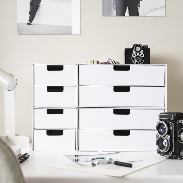FJÄDERHARV - FJÄDERHARV Mini chest with 2 drawers, white, 32x25 cm