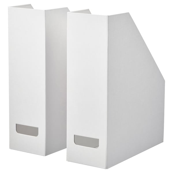 FJÄDERHARV magazine file, white, 10x31x25 cm
