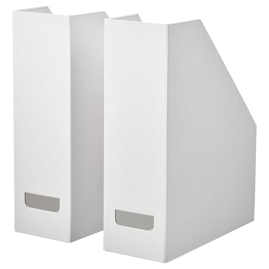 FJÄDERHARV magazine file, white, 10x31x25 cm
