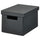 FJÄDERHARV - FJÄDERHARV Storage box with lid, anthracite, 18x25x16 cm