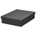 FJÄDERHARV storage box with lid, anthracite, 25x35x8 cm