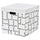 FJÄDERHARV storage box with lid, white/dotted, 32x35x31 cm